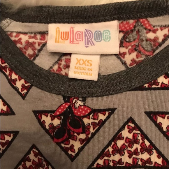 LULAROE ‘Randy’ 3/4 Sleeve Disney Minnie Mouse XXS - Picture 4 of 7